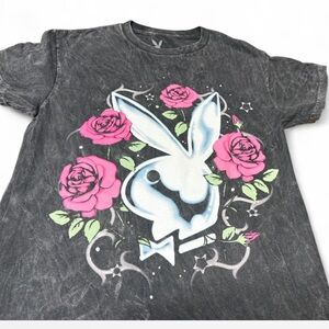 PLAYBOY Kids T-Shirt - Black with Pink and White Graphic